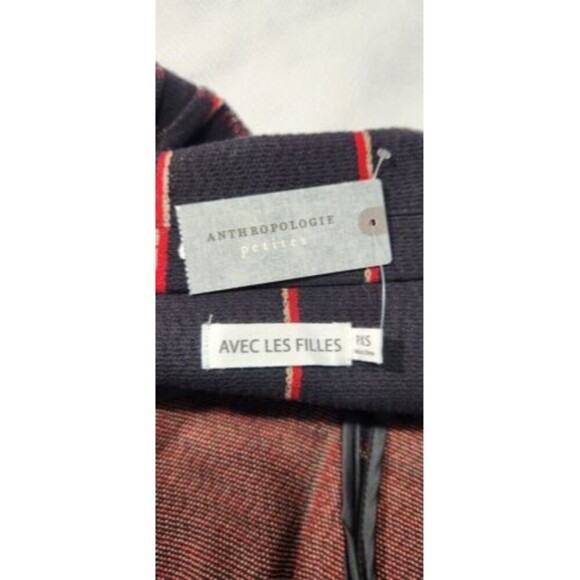 Anthropologie Women Cardigan Petite XS Avec Les Filles Sigrid Coat Black/Red - Picture 9 of 16